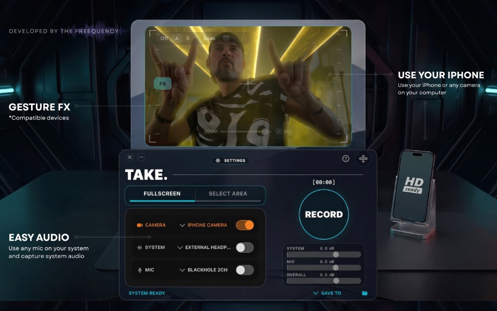 TAKE. camera overlay in action