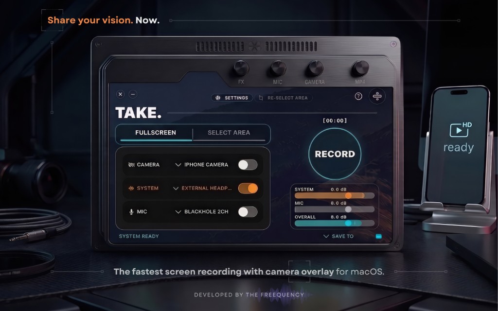 TAKE. in a studio setup